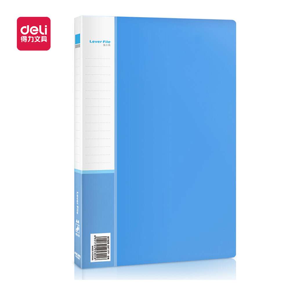 Deli A4 Single Spring Clip File, Plus Pocket, Professional Design, Nicely Organized Documents, Ideal for Office & Professional Use - Black 0