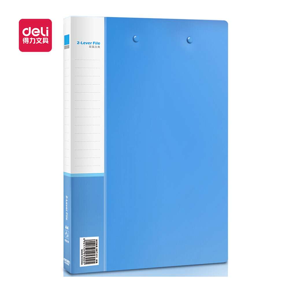 Deli A4 Double Spring Clip File, Heavy-Duty Professional Design, Nicely Organized Documents, Ideal for Office & Professional Use - Black 0