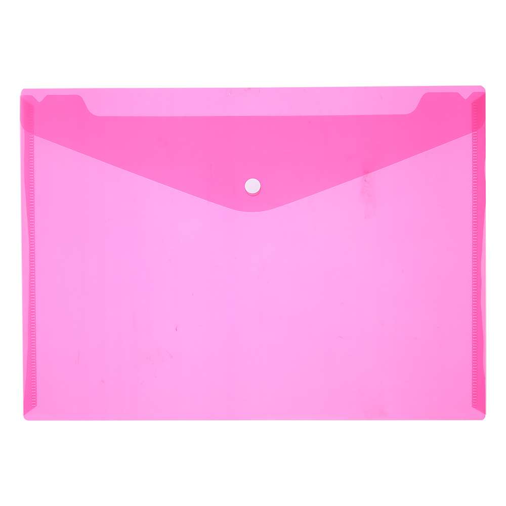 Deli A4 Button File, PP Clear, Snap Closure, Top-Load, Folder With File Button Paper Organizer, Ideal for Office & Personal Use