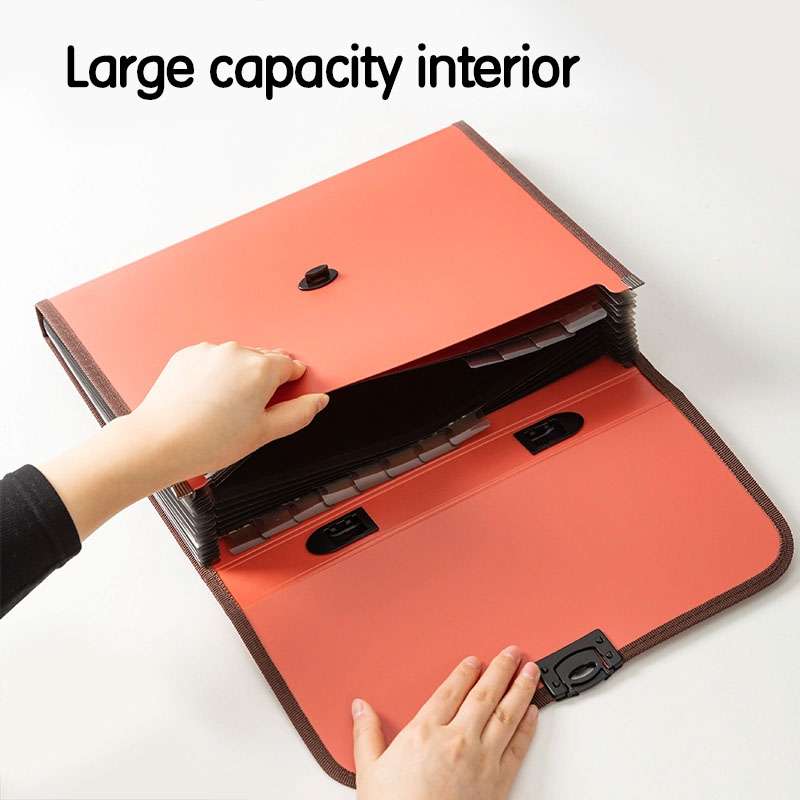 Deli A4 Expanding File, Twin-Color Series, Extra Front Pocket, Secure Closure, Ideal for Office & School Use - Assorted Colors 3