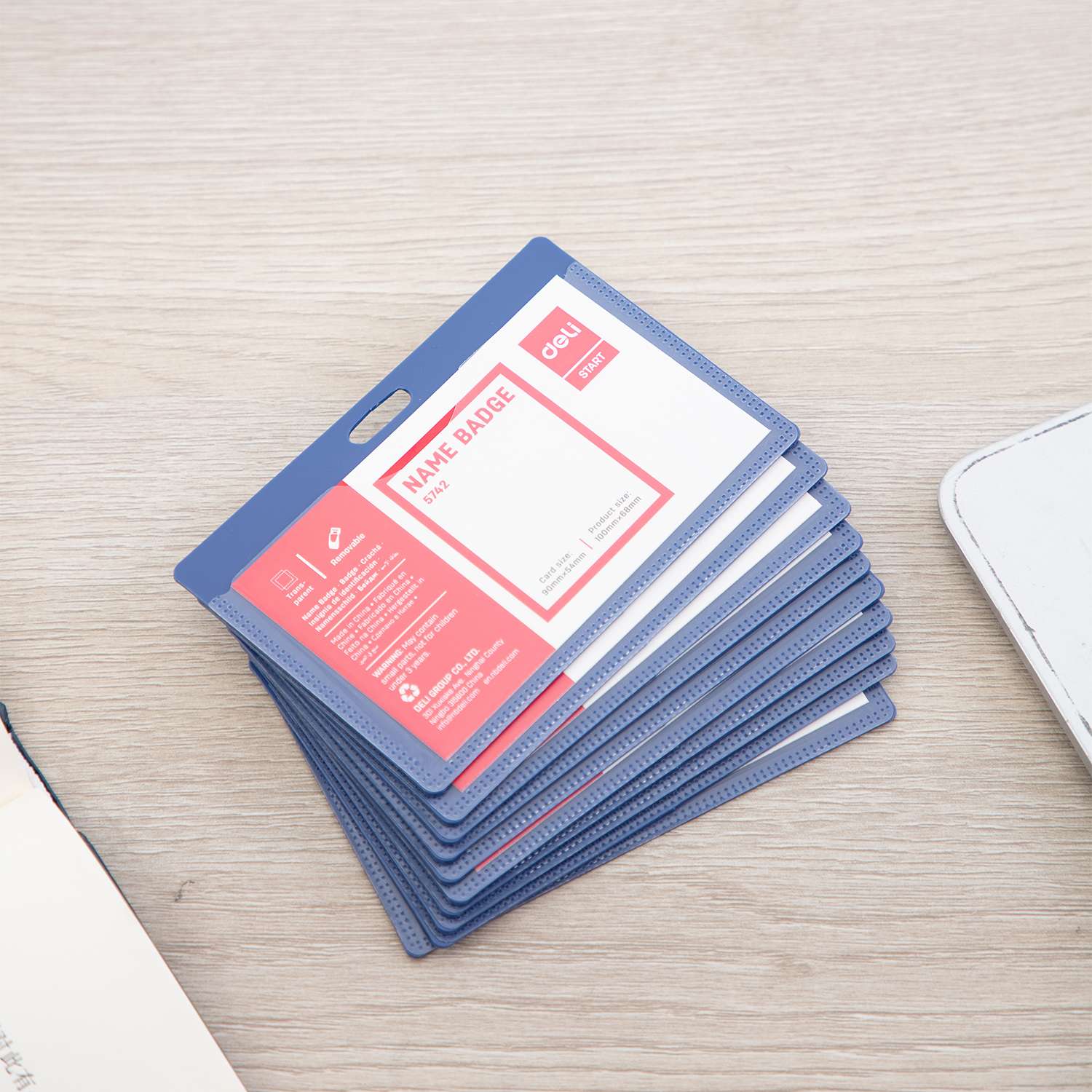 Deli ID Pass Holder, PVC Card Sleeve, Durable, Longer Shelf Life, High Quality ‎Polypropylene, Ideal for Office & School Cards, Blue - Pack of 50 4