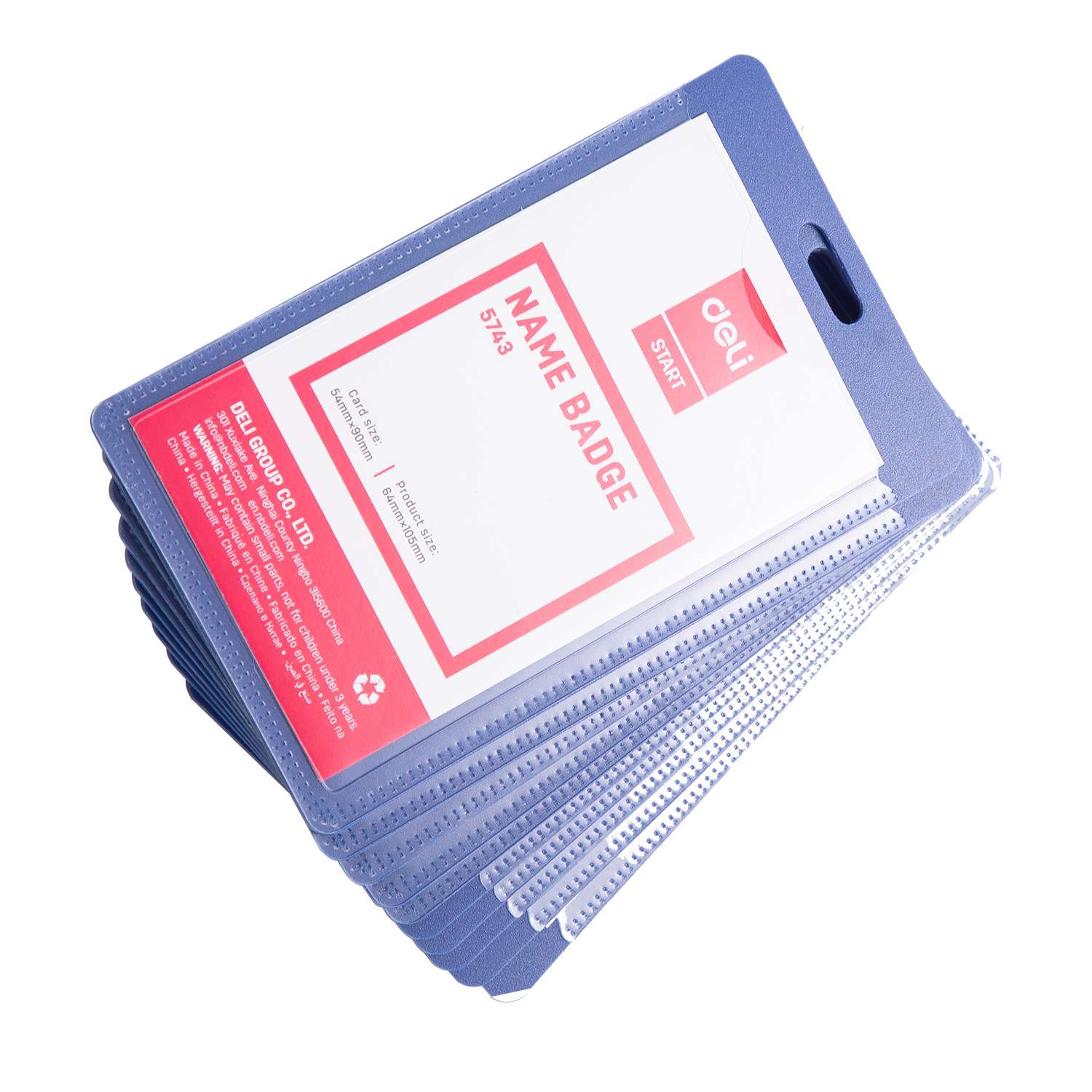 Deli ID Pass Holder, Side-Load PVC Sleeve, Smooth Edges, Ideal for Office & School Cards, Blue – Pack of 50 Units 3