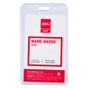 Deli PVC ID Pass Holder, Vertical, Clear Sleeve, Durable, Ideal for School & Office Use – Pack of 50 Units 1