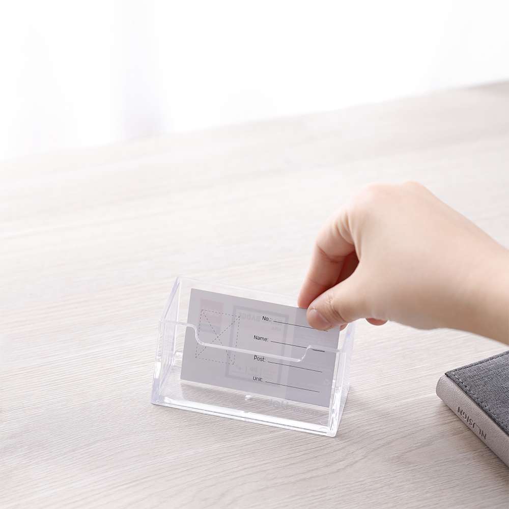 Deli Business Card Holder, Large Capacity, Desk Organiser, Clear View, Easy to Arrange Cards - Transparent 4