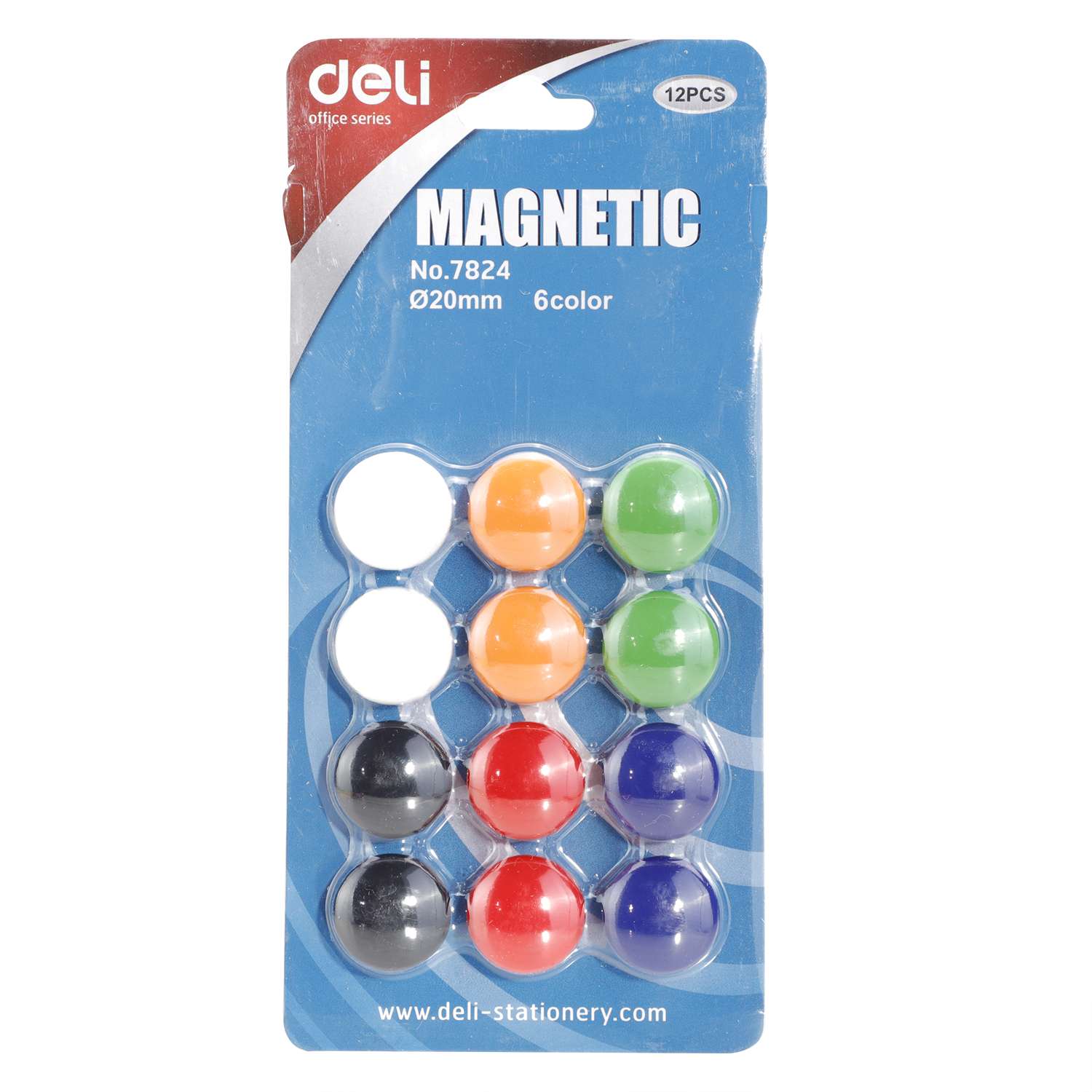 Deli Round Magnets, 20 mm Diameter, Strong Hold, Ideal for Office & School Use, 6 Assorted Colors – Pack of 12 Magnets 1