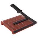 Deli Guillotine Paper Cutter, Wood Base, 300 × 250 mm, Compact, Anti Slip Feet , Safe Locking, Ideal for Office - Brown 1
