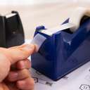 Deli Tape Dispenser, 148 × 62 mm, Color Body, Weighted Non-Slip Base, One-Hand Cuts, Ideal for Office Use - Black 2