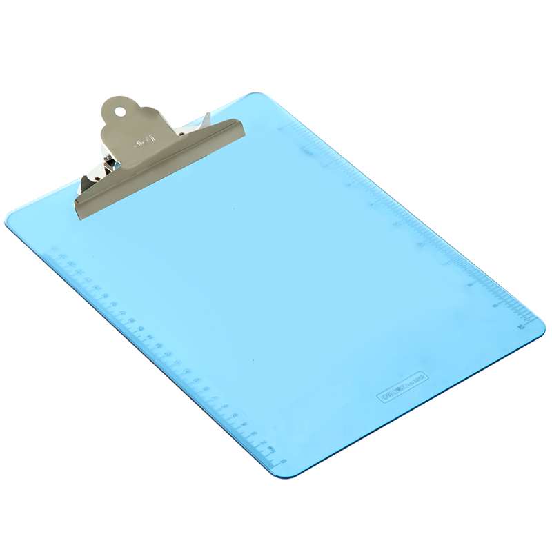 Deli A4 Clipboard with Jumbo Clip, Transparent Look, Shatter-Resistant, Ideal for Exams, Office & Field Work - Light Blue 1