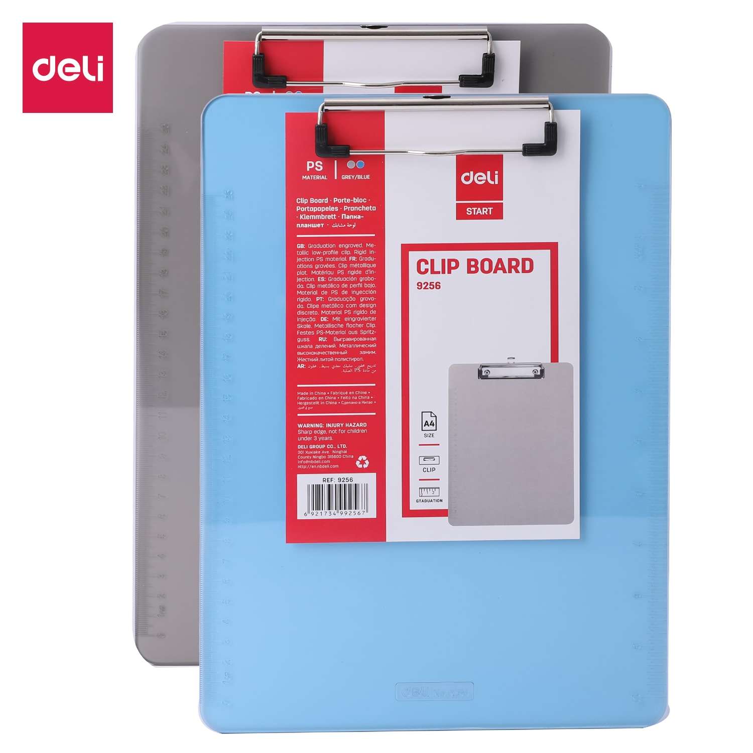 Deli A4 Transparent Pressure Clipboard, Clear, Quick-Clamp, Strong Hold, Ideal for Office & Home Use 0