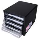 Deli 5-Drawer Desk Cabinet, No Lock, High-Capacity, Easy Organization with Stickers, Desk Management - Black & Grey 4