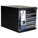 Deli 5-Drawer Desk Cabinet With Lock, High-Capacity, Document Protection, Desk Organiser - Black & Grey 3