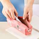 Deli Pencil Pouch, Dream Big Design, Zipper Case, Wide Opening, Stationary Organizer, Ideal for School & Home Use - Multicolor 3