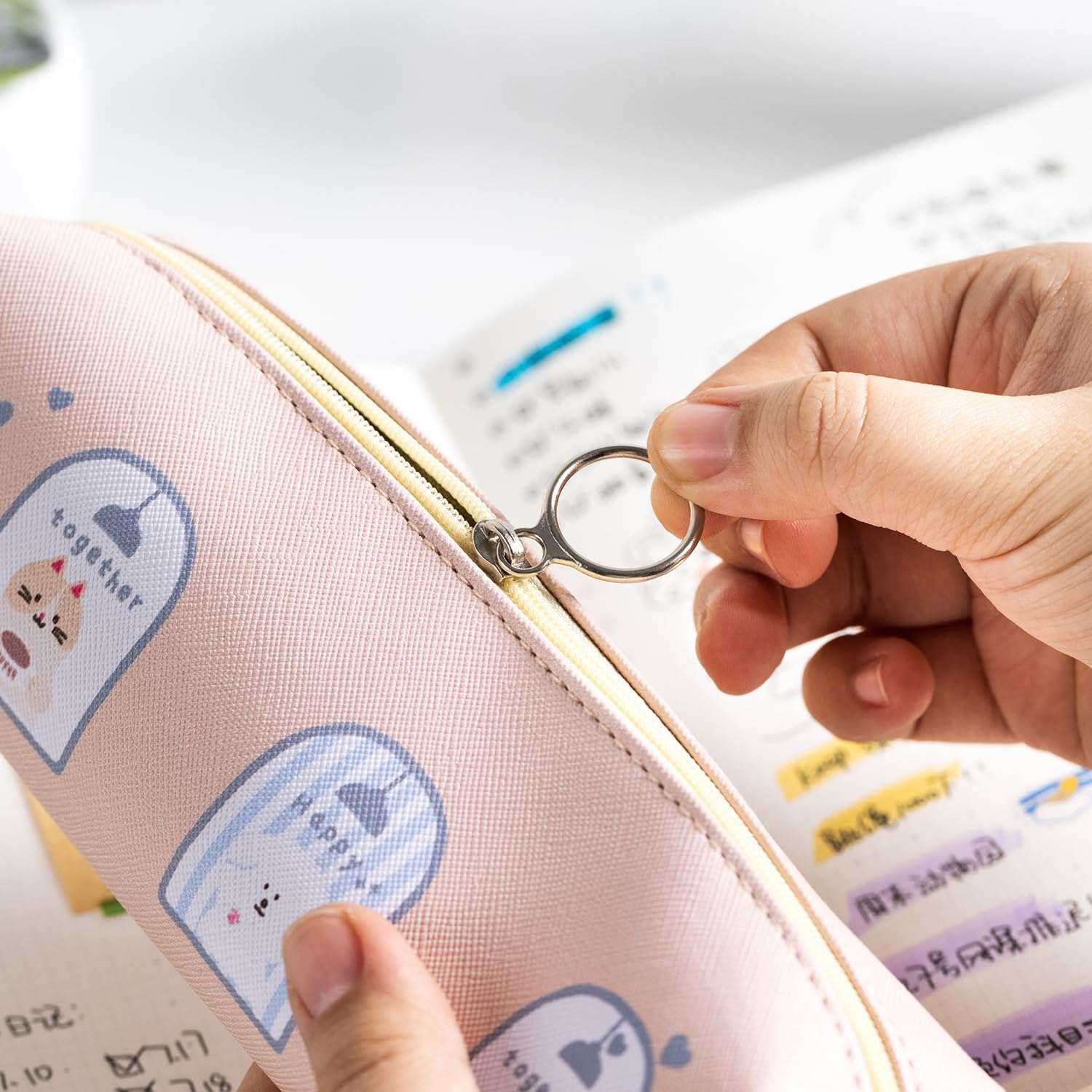 Deli Pencil Pouch, Mi You Design, Zipper Case, Wide Opening, Stationary Organizer, Ideal for School & Home Use - Multicolor 1