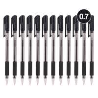 Deli Smooth Ball Point Pen, 0.7mm, Comfortable Grip, Black – Pack of 12