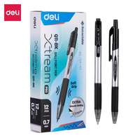 Deli Ball Point Pen, 0.7mm, Quick-Drying Ink, Black – Pack of 12