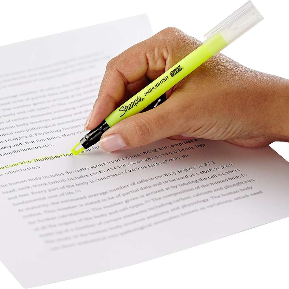 Sharpie Highlighters, Smear-Resistant, Chisel Tip, Bright Fluorescent, Perfect for Long Day Study & Office Use, Assorted – Pack of 4 6