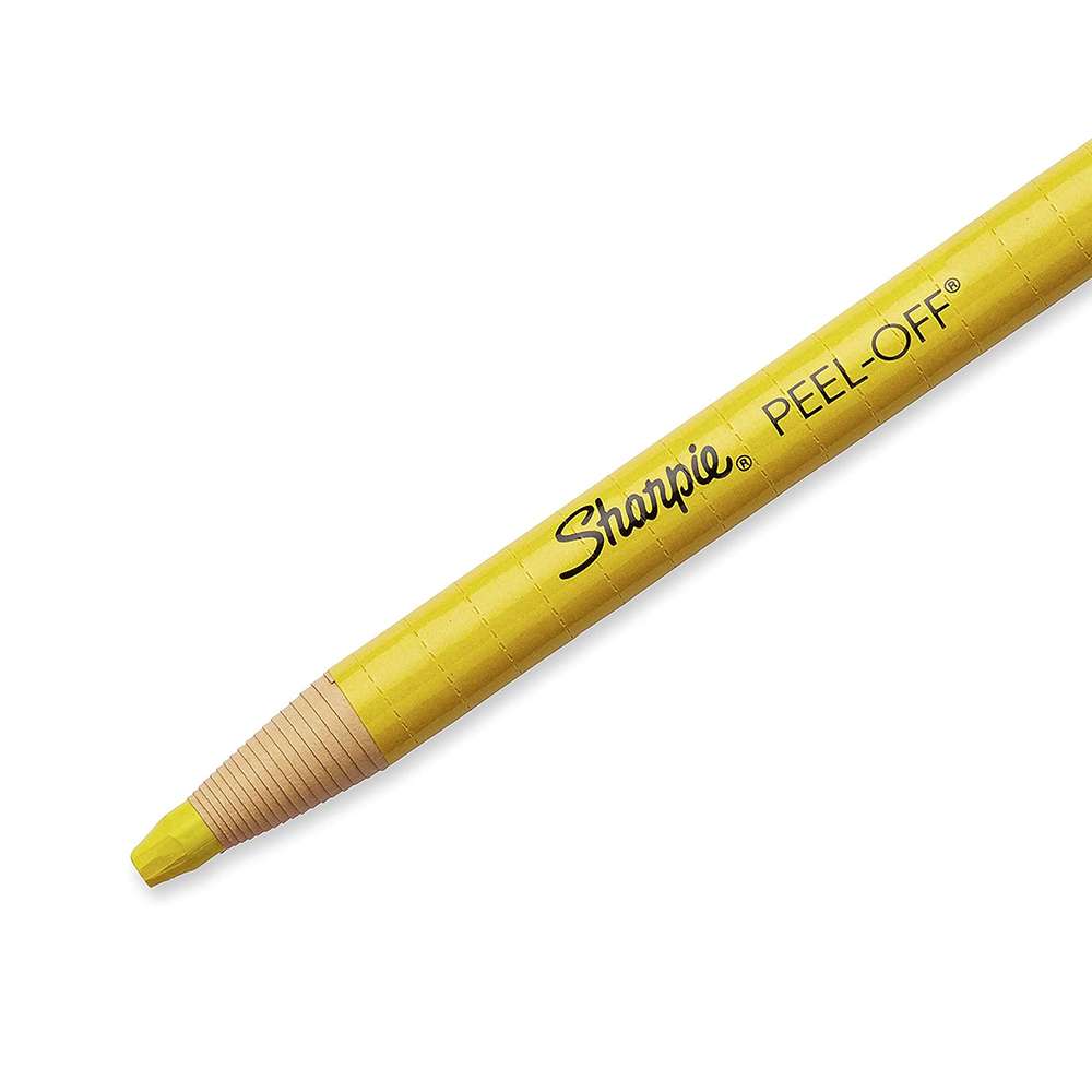 Sharpie China Marker, Peel-Off Grease Pencil, High Visibility, Smooth & Bright Writing, Ideal for School & Office Use, Yellow – Box of 12 1