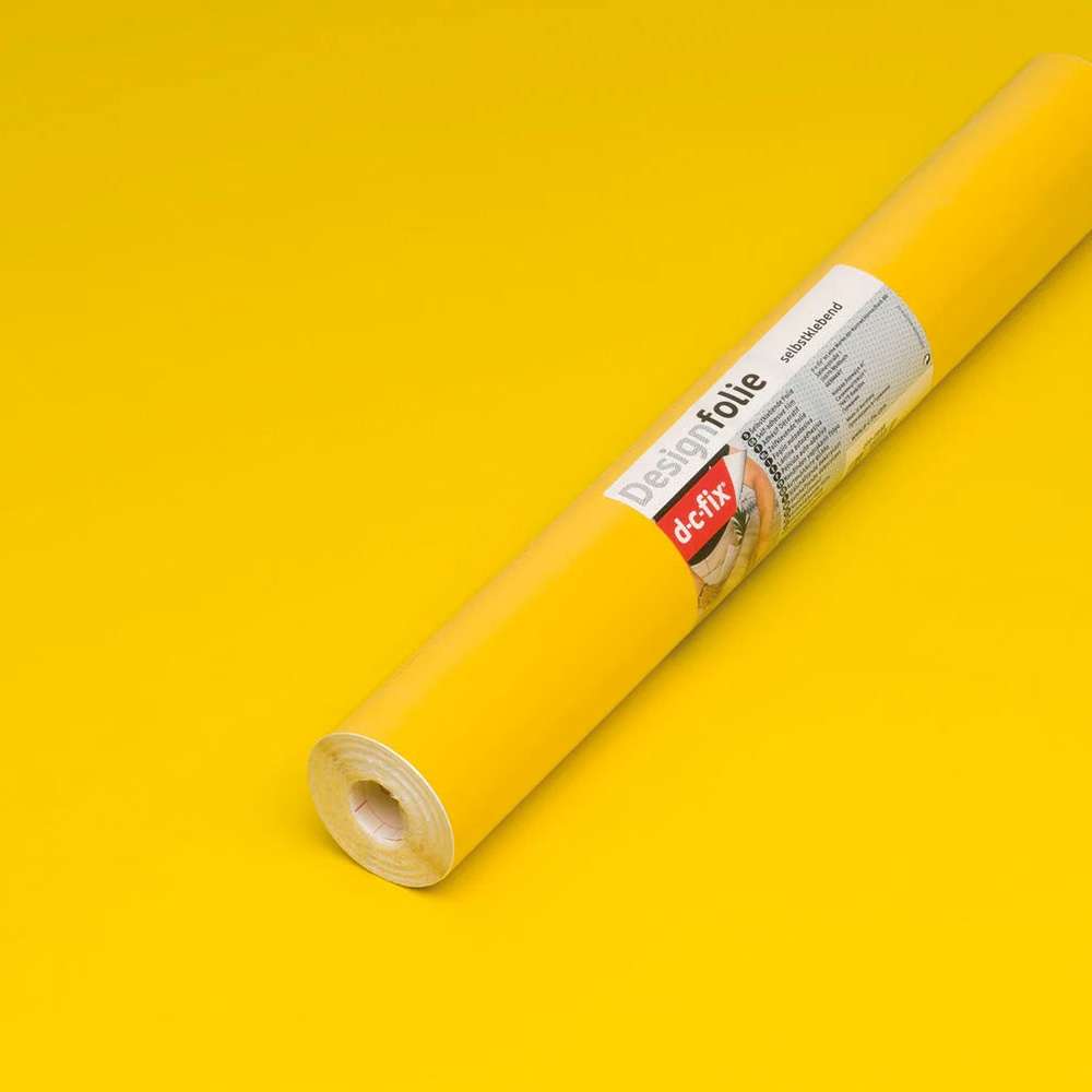 DC Fix Plain Matte Adhesive Sheet, 45cm x 15m, Cylindrical Yellow for Craft & Home Projects