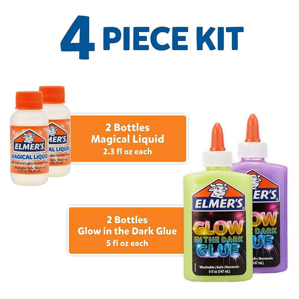 Elmer’s Glow-in-the-Dark Slime Kit – Washable & Kid-Friendly 3