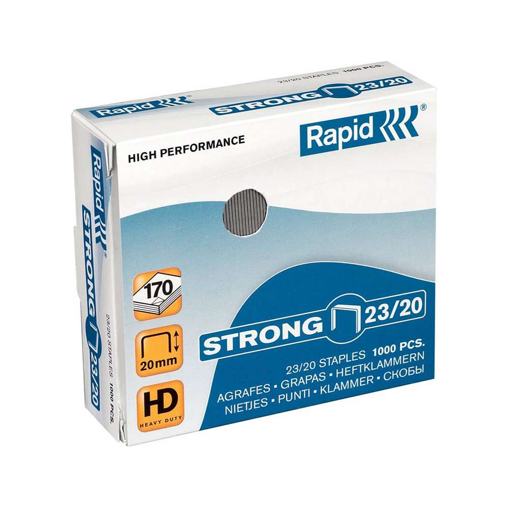 Rapid Heavy-Duty Staples (Staple Pins), 23/20 — 1,000 Staples, for 140–170 Sheets 0