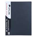 Atlas Clear File F/S 20 Pockets, Assorted - Blue, Navy Blue, Red, Grey, Green, Black 6