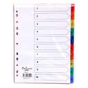 Clipp Plastic Colour Dividers, A4, 1–10 Index Tabs – Box of 25 Sets 0