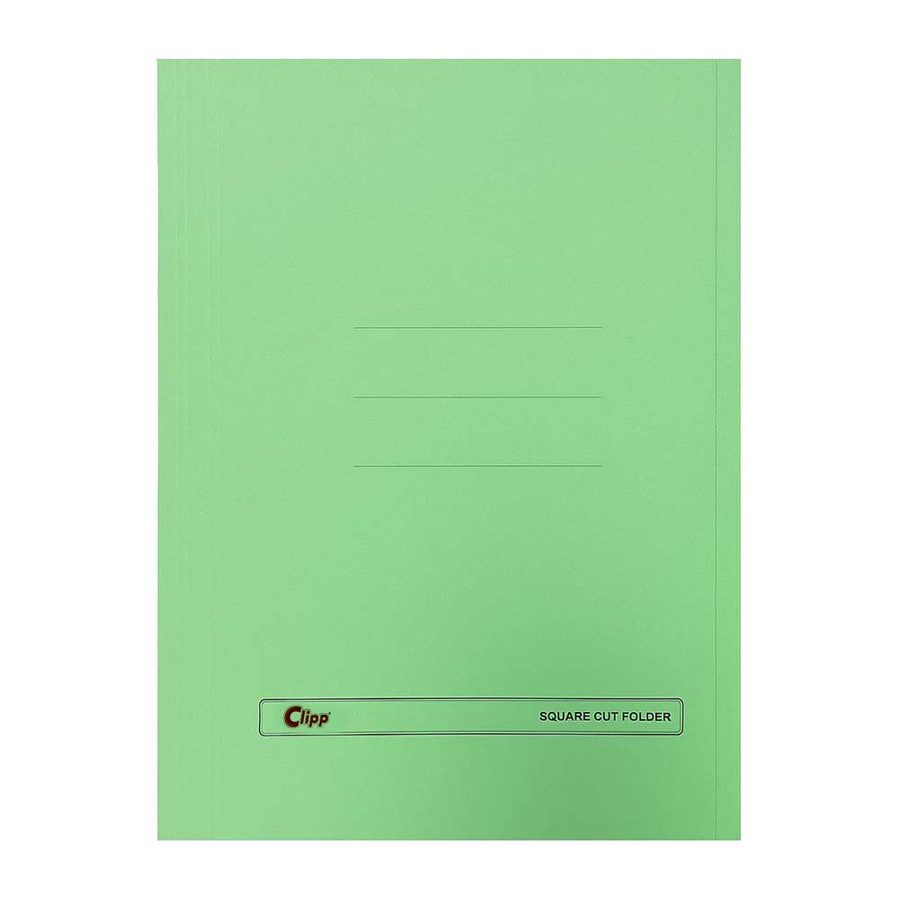 Clipp Square-Cut Folder, F/S – Pack of 100, Green