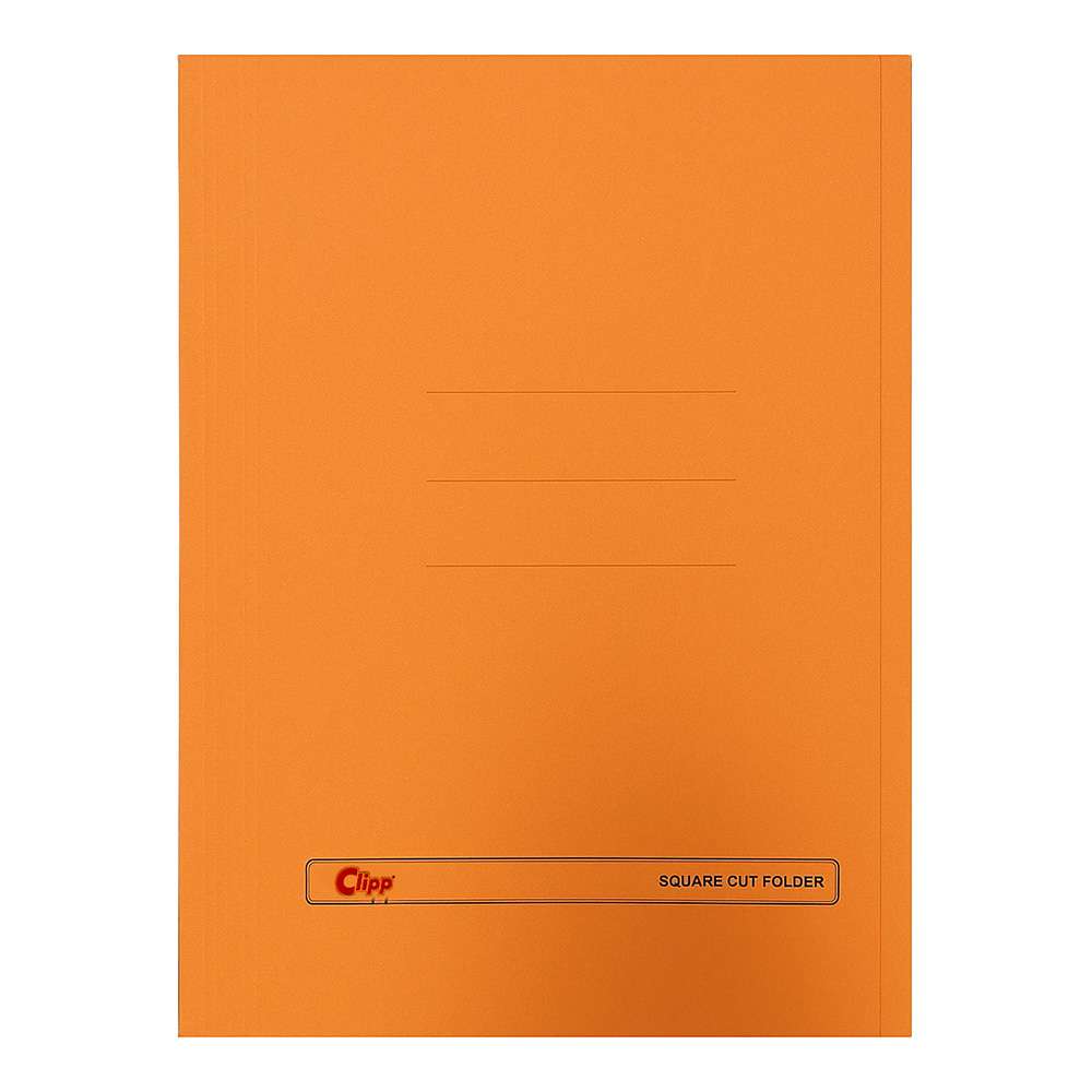 Clipp Square-Cut Folder, F/S – Pack of 100, Orange 0