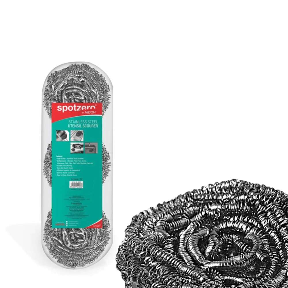 Spotzero by Milton Stainless Steel Scourers – Pack of 3 4
