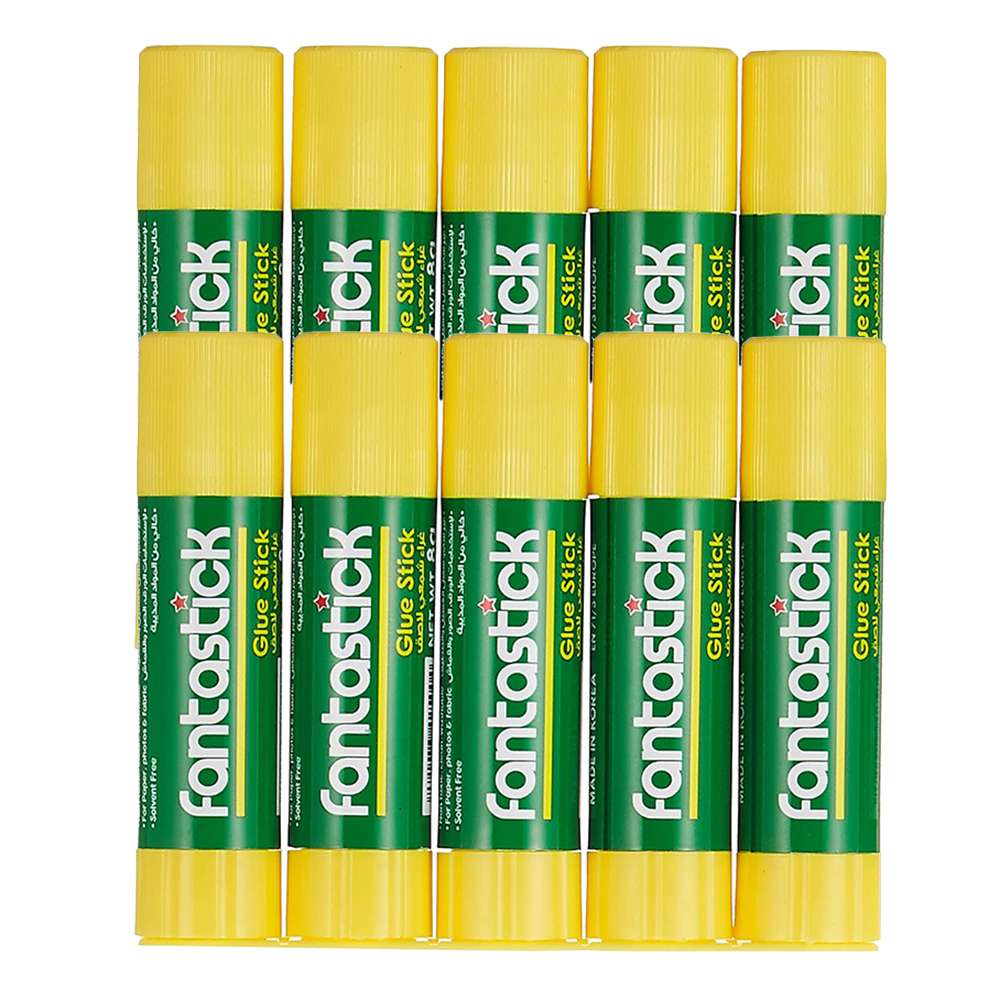 Fantastick Glue Stick, 8g Each, Non-Toxic, Mess-Free Adhesive for Paper, Craft & School Projects – Pack of 10