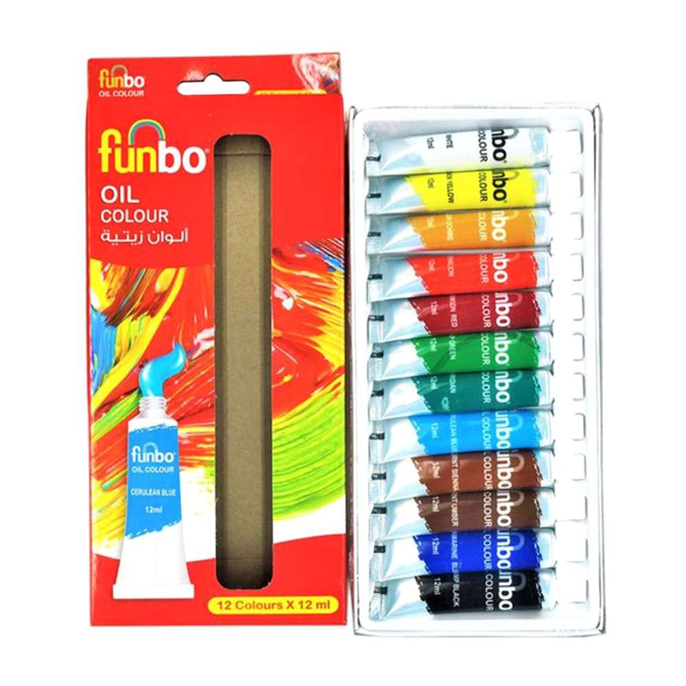 مجموعة ألوان زيتية من فُنبو عبوات (12) مل ألوان متنوعة ضمن عبوة من (12) عبوة