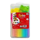 Funbo Modeling Clay Pastel With 8 Moulds, 165 g, Set for Creative Sculpting Polypropylene Case - Assorted Colors - Set of 10 + 8 0