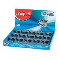 Maped 2-Hole Metal Pencil Sharpener, Clean Sharpening, Perfect for School, Assorted - Box of 20