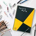 Maruman Design Series Sketch Book, A4 Size, Ideal for Sketching and Drawing - Yellow & Black 4