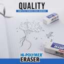 Pentel Hi-Polymer Medium Eraser, Reliable & Easy to Use, Great for Home & School, White – Pack of 5 3