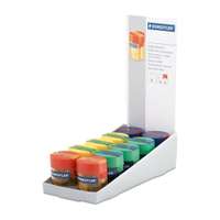 Staedtler Double Hole Tub Pencil Sharpener, Clean Sharpening, Perfect for School, Transparent Assorted - Box of 10