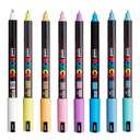 Uni POSCA Paint Marker, Soft Colors, 0.7mm Tip, Fine Tip, Water-Based & Multi-Surface, Assorted Colors – Pack of 8 2