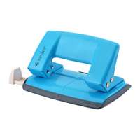 Kangaro Mini Metal Paper Punch, 10 Sheets Capacity, With Guide Bar, Portable Utility, Blue
