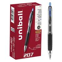 Uni-ball Signo Retractable Pens, 0.7 mm, Quick-Dry, Fine Tip, Smooth Writing, Ideal for School, Office & Home Use, Blue – Pack of 12