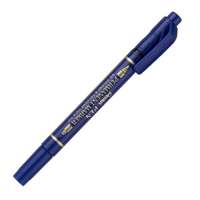 Pentel Twin-Tip Permanent Marker, Medium & Ultra-Fine, Bold & Precise Writing, Smooth Writing, Ideal for Craft & Decorating Cards - Blue