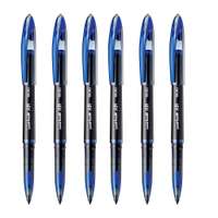 Uni-ball AIR Micro EL Roller Pens, 0.5 mm, Fancy Barrel, Air-Cushion Tip, Precise Writing, Ideal for Daily Task in Office & School, Blue Ink – Set of 6