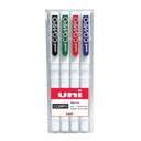 Uni-ball Compo Fineliners, 0.3 mm, Ultra-Fine Plastic Tip, Everyday Precision, Ideal for Technical Writing, Assorted Inks – Set of 4 0