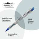 Uni-ball Vision Elite Roller Pens, 0.8 mm, Airplane-Safe, Bold Ink, Smudge Free, Smooth Writing, Ideal for Office, Home & School Use, Blue – Pack of 12 2