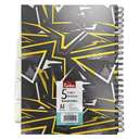 Funbo 5-Subject Notebook, A4, Inspire Design, 150 Sheets, 70 gsm, PP Cover, Ideal for Notes & Homework - Multicolor 0