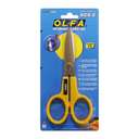Olfa Stainless Steel Utility Scissor, Large Size, Serrated Blade, Anti-Slip Handle - Silver & Yellow 1