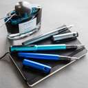 Pilot Explorer Gel Rollerball Pen, 0.5 mm Tip, Smooth Ink Flow, Click-Off Cap, Consistent Writing, Ideal for Personal & Office Use - Metallic Emerald Blue 6