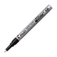 Pilot Super Color Paint Marker, Fine Tip, Metallic Permanent, Smooth Flow, Quick Dry, Precise Lines, Comfortable Grip, Ideal for Writing, Art & Craft, Silver - Pack of 12
