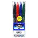 Pilot FriXion Erasable Rollerball Pen Set, 0.7 mm Tip, Smooth Ink Flow, Click Off Cap, Consistent Everyday Writing, Ideal for School & Office Use, Assorted – Pack of 4 1