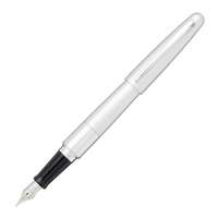 Pilot MR1 Metropolitan Collection Fountain Pen, Fine Nib, Smooth Ink Flow, Mid Range Consistent Lettering, Ideal for School & Craft Use - Silver Plain