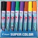 Pilot Super Color Permanent Marker, Broad Chisel Tip, Low-Odour, Water-Resistant, Smooth Flow, Bold Line & Color, Ideal for Office & Craft Use, Black - Pack of 12 1